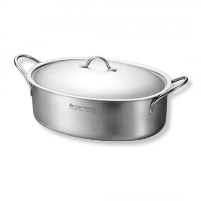 オーバルパン28cm 燕熟の技 ふた付き IH対応 食洗機対応 燕三条 日本製 【020S098】