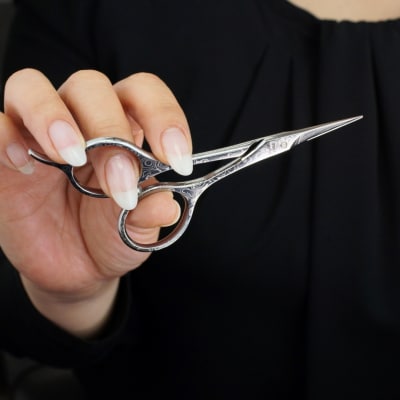 ダマスカス小ばさみ ブラック 先丸 【066S018】