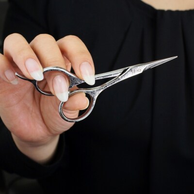 ダマスカス小ばさみ ブラック 先中細 【066S020】