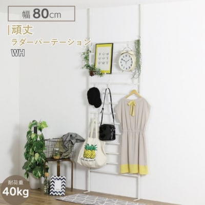 頑丈ラダーパーテーション 幅80 ホワイト YPL-903 燕三条 [川口工器] 【073S005】