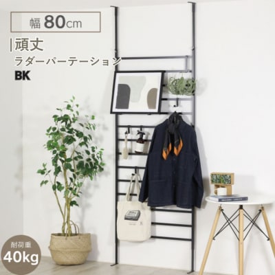 頑丈ラダーパーテーション 幅80 ブラック YPL-642 燕三条 [川口工器] 【073S006】