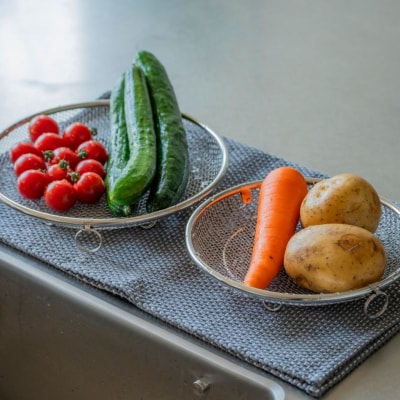 すっきり暮らす盆ざる19・22cmセット 持ち上げフック付き ビーワーススタイル 【011S327】