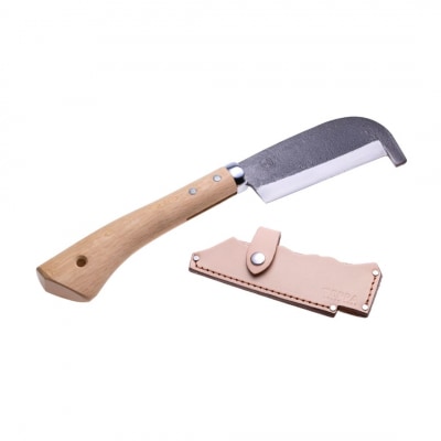 [TEPPA] 焚火鉈 角田 ヌメ革 専用革ケース付 ナタ なた 薪ストーブ【022S091】