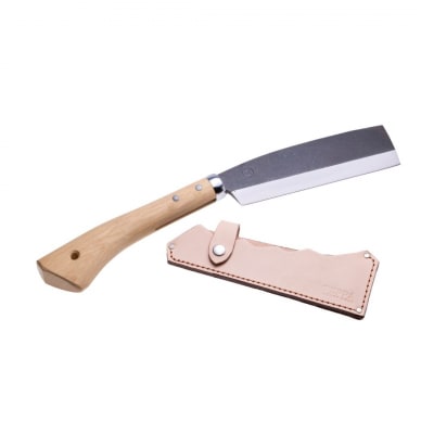 [TEPPA] 焚火鉈 粟 ヌメ革 専用革ケース付  ナタ なた 薪割り 【034S030】