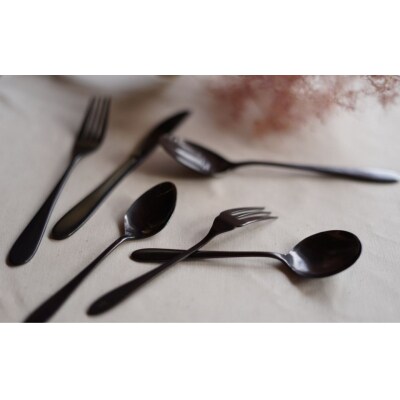 ギフト 黒染めカトラリーDフルセット [つやつや] 96 KURO 贈り物【033S061】