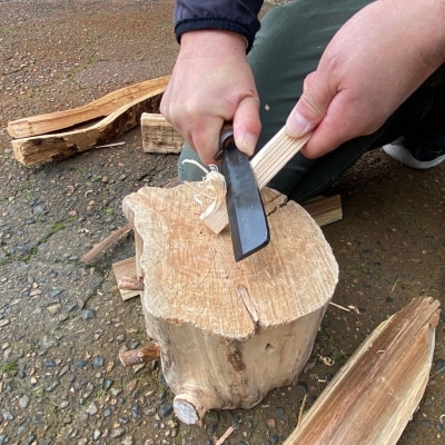 剣謙心 ミニナタ 黒染 片刃 鉈 なた キャンプ用品 アウトドア用品 燕三条 020S096