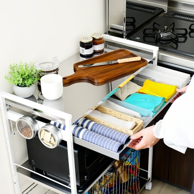 クラルテ ステンレスワゴン[引出1・幅73]| A196 足立製作所 【042S015】