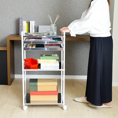 クラルテ ステンレスワゴン[引出2・幅50]| A197 足立製作所【038S023】