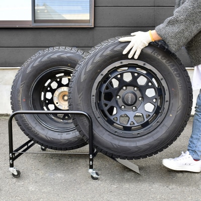 大型SUV用タイヤラック2個組 カバー付 | A184 足立製作所 【060S014】