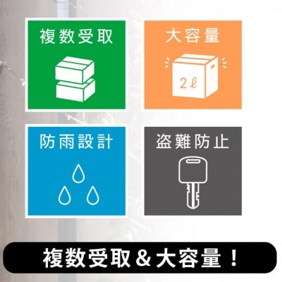ポスト一体型 二段宅配ボックス レシーボ 鍵付き 戸建住宅用 日本製 【040S053】