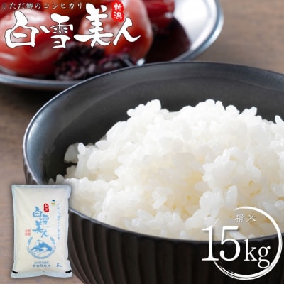 令和7年産米 特別栽培米 下田産コシヒカリ 白雪美人 精米 15kg(5kg×3)【047S019】