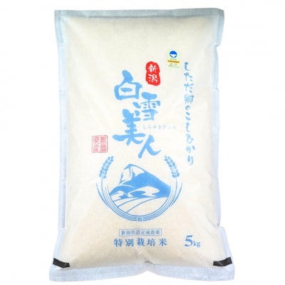 令和7年産米 特別栽培米 下田産コシヒカリ 白雪美人 精米 15kg(5kg×3)【047S019】