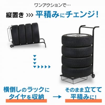 タイヤキャリーラック ST-524 タイヤラック タイヤ収納 タイヤ交換 川口工器【053S007】