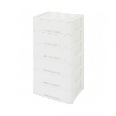 NEWLIFE ワイドチェスト 6段 (ワイド3段×2個) ナチュラルホワイト 【023S085】