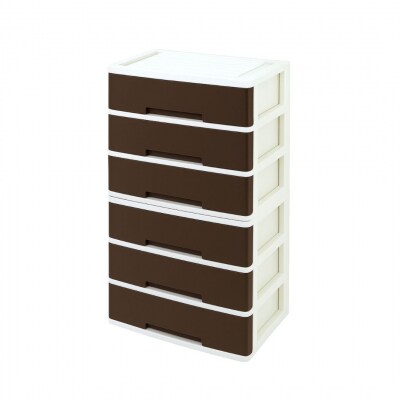 NEWLIFE ワイドチェスト 6段 (ワイド3段×2個) ショコラブラウン 【023S086】