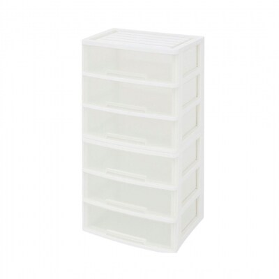 NEWLIFE ワイドチェスト 6段 (ワイド3段×2個) クリア 【019S128】