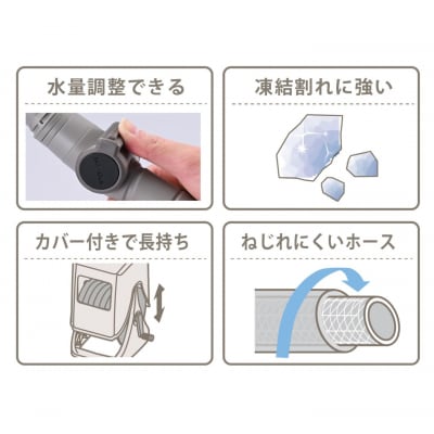 園芸ホースリール Gアクアカバー 20m カバー付き サンドグレー 【017S165】