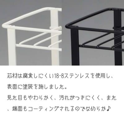 薄型ステンレス製シャンプーラック 白 ホワイト 3段 コンパクト 燕三条製 【011S334】