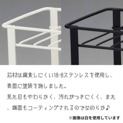 薄型ステンレス製シャンプーラック 黒 ブラック 3段 コンパクト 燕三条製 【011S335】