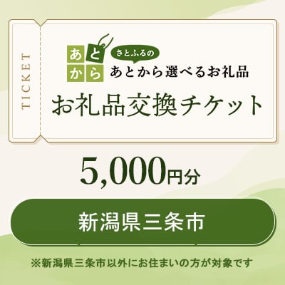 新潟県三条市　お礼品交換チケット　5,000円分