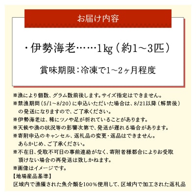 伊勢エビ冷凍　1キロ