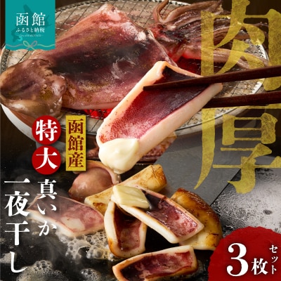 函館産 特大真いか 一夜干し 3枚セット_HD010-010