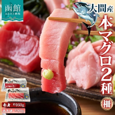 大間産 本マグロ 2種 赤身 約160g 大トロ 約80g_HD144-011