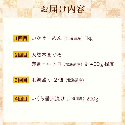 はこだて海の幸定期便 10万円　北海道産プレミアム(全4回)_HS001-008