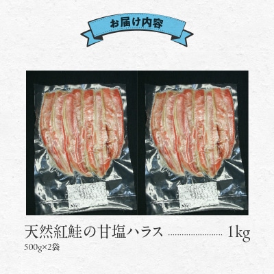 天然紅鮭の甘塩ハラス 500g×2袋セット_HD151-008