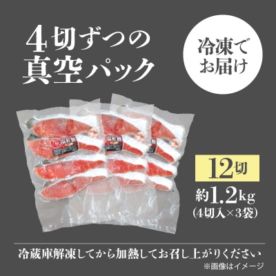 天然塩紅鮭切身(甘口)約1.2kg(4切入×3袋)_HD243-004