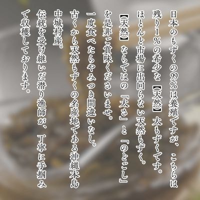 【2025年5月以降発送開始】中城村産「天然」太もずく(500×5P)
