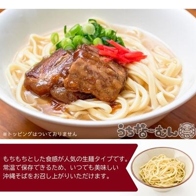 照喜名そば 生 沖縄そば (常温保存)2食入り×1袋 + そばだし2人前 合計2食分セット