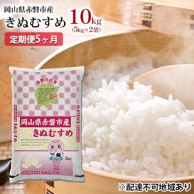 米 定期便 5ヶ月 きぬむすめ 10kg(5kg×2袋)岡山県 2024年[NO5765-0610]