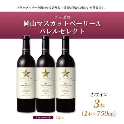 サッポロ 岡山 マスカットベーリーAバレルセレクト赤3本(1本750ml)[NO5765-0753]