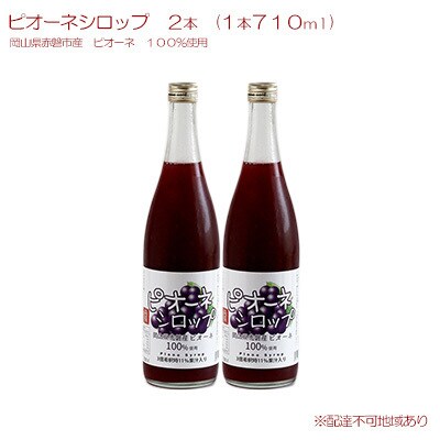 ピオーネ シロップ 2本(1本710ml)岡山赤磐産ピオーネ 100%使用[NO5765-0779]