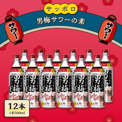サッポロ 男梅サワー の素 12本(1本500ml) 男梅 サワー 梅味 [NO5765-0867]