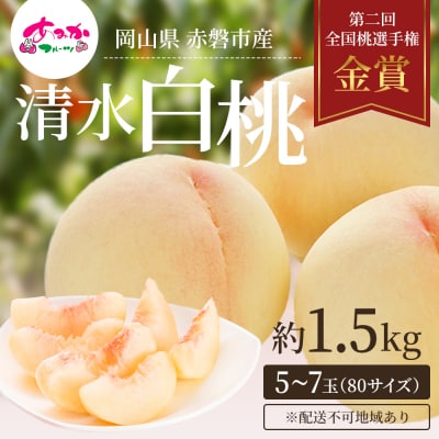 2026年 桃 清水 白桃 約1.5kg 5～7玉 糖度12度以上[NO5765-0877]