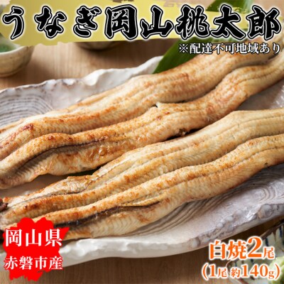 うなぎ 岡山 桃太郎 白焼 2尾(1尾 約140g)  [NO5765-0883]