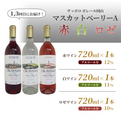 ワイン 飲み比べ 定期便 4ヶ月 サッポロ 岡山 ワイナリー お酒  [NO5765-0990]