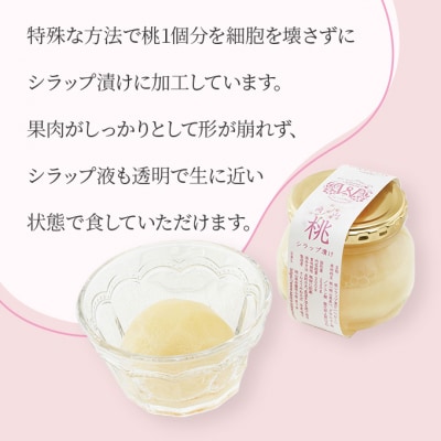 桃 まるごと ひとつシラップ漬け(ビン詰め)480g×2個  [NO5765-1006]