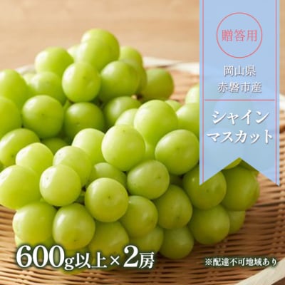 ぶどう 2025年 贈答用 シャインマスカット 600g以上×2房 [NO5765-1060] 