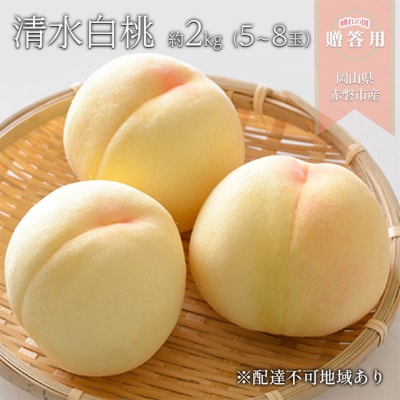晴れの国 贈答用　清水白桃 約2kg(5～8玉)もも モモ 岡山県 [NO5765-1065]