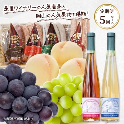ドイツの森 是里ワイナリーと岡山の果物を堪能! 定期便 5回コース[NO5765-1205]