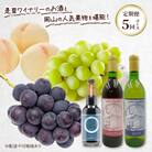 ドイツの森 是里ワイナリーのお酒と岡山の果物を堪能!定期便 5回コース [NO5765-1206]