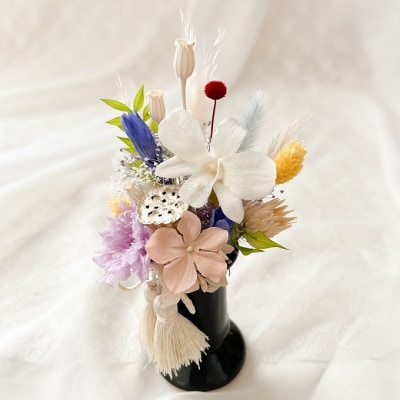 プリザーブドフラワーの仏花 リンドウの花(2個1対) フラワー [NO5765-1223]