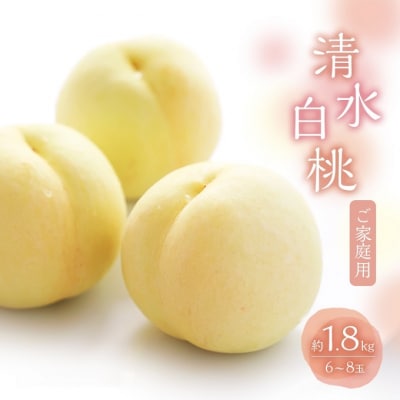 桃 2026年 数量限定 白桃 清水白桃  約1.8kg 6～8玉[NO5765-1269]