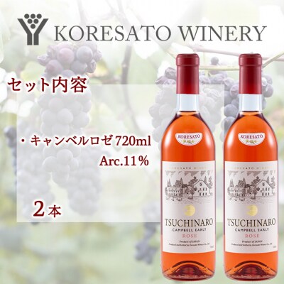 是里 ワイン 果実酒 キャンベルロゼ 720ml  2本[NO5765-1259]