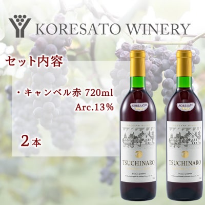 是里 ワイン 果実酒 キャンベル赤 720ml  2本[NO5765-1260]