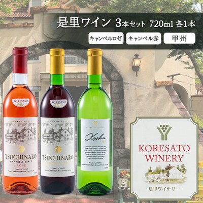 ワイン 果実酒 キャンベルロゼ キャンベル赤 甲州 720ml　各1本[NO5765-1253]