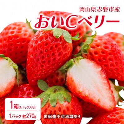 2026年 イチゴ  1箱 (1パック 約270g×4) おいCベリー[NO5765-1284]